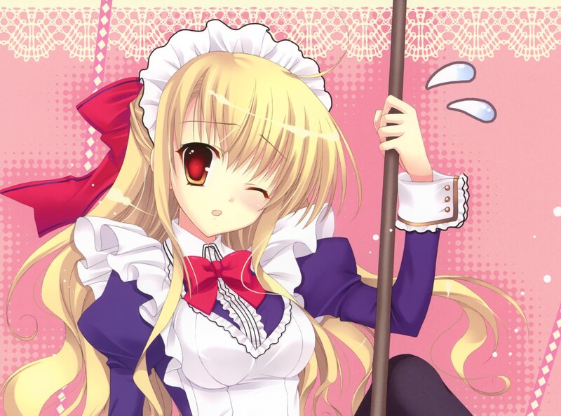 Blonde Maid Character — Pink