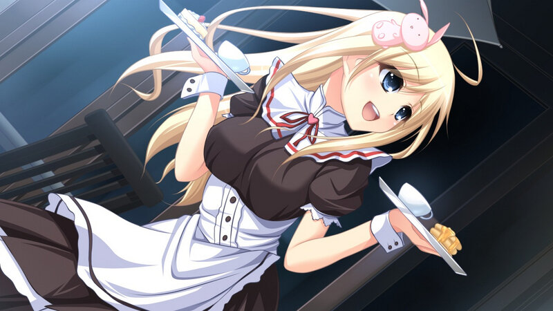 Blonde Maid Character — White