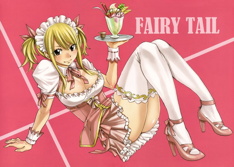 Blonde Maid Holding Dessert
