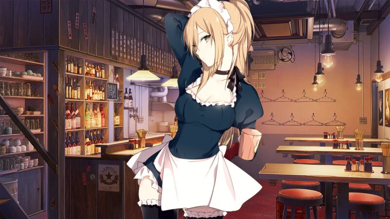 Blonde Maid in Bar