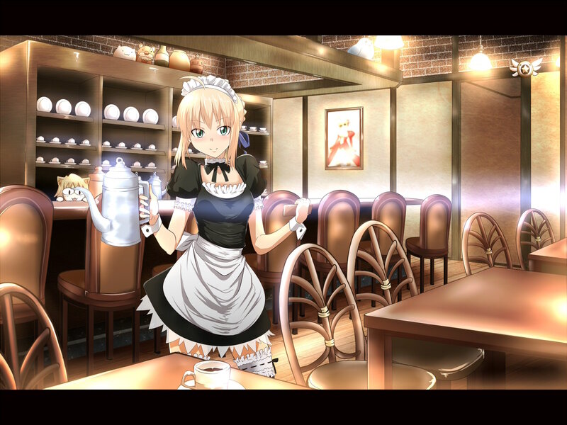 Blonde Maid in Cafe