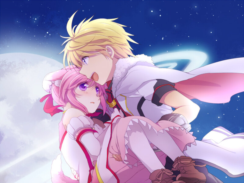 Blonde Male Holding Pink-haired Female