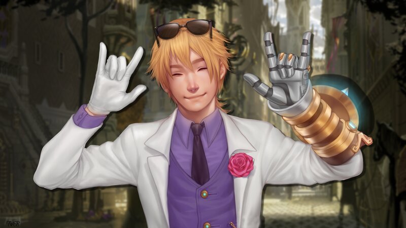 Blonde Man in White Coat