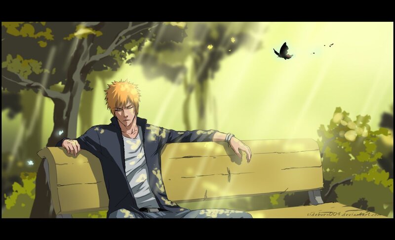 Blonde Man on Bench