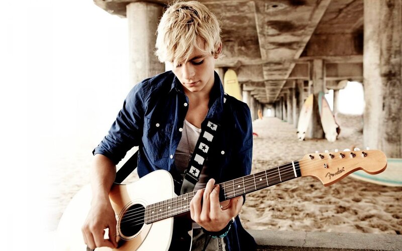 Blonde Man Playing Guitar