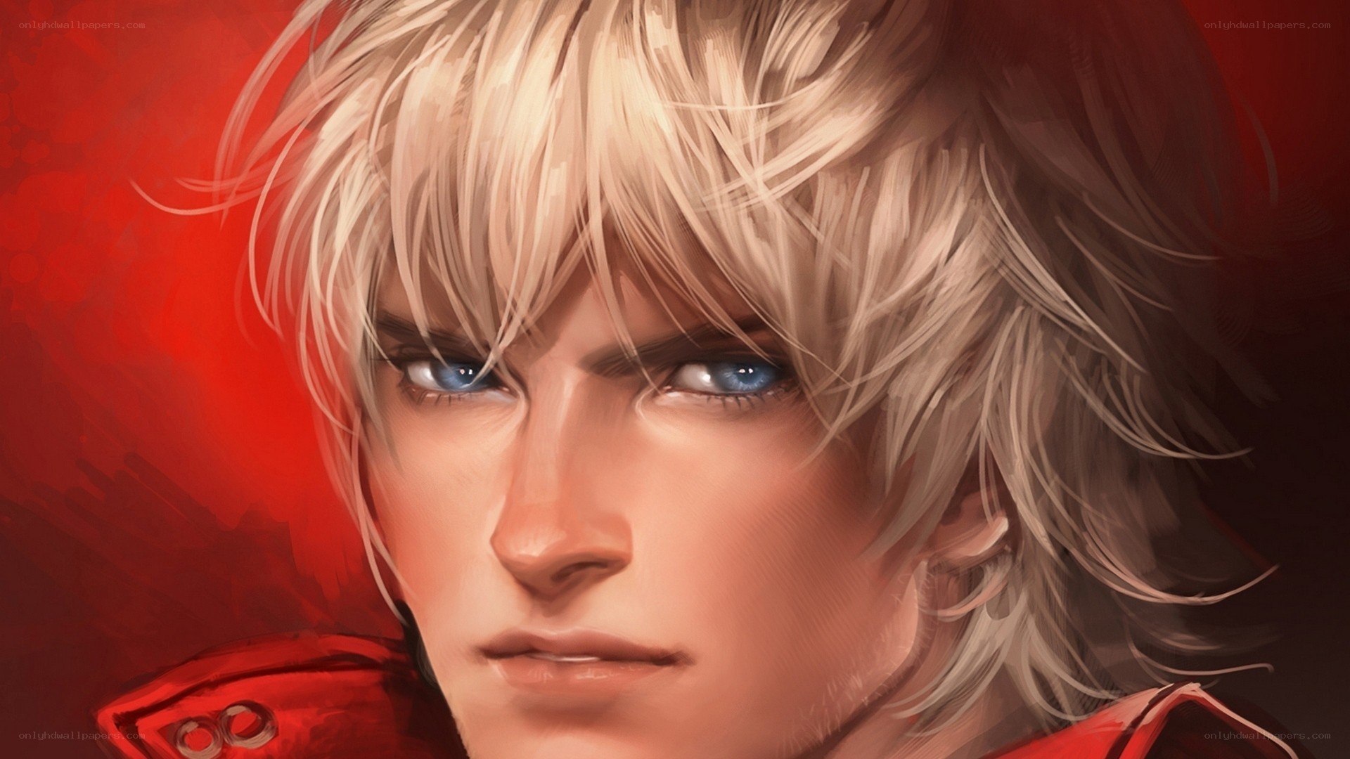 blonde man with blue eyes