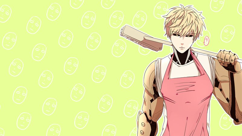 Blonde Man with Broom