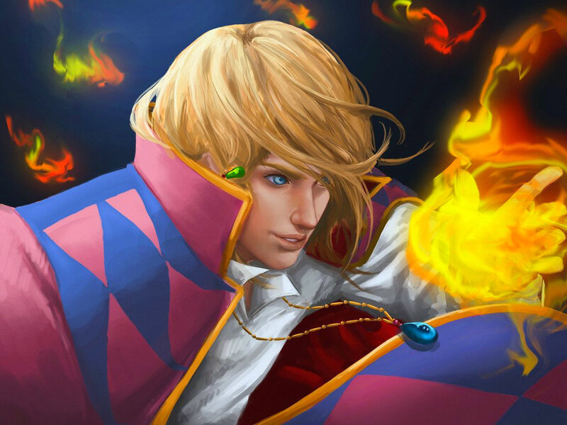 Blonde Man with Fire
