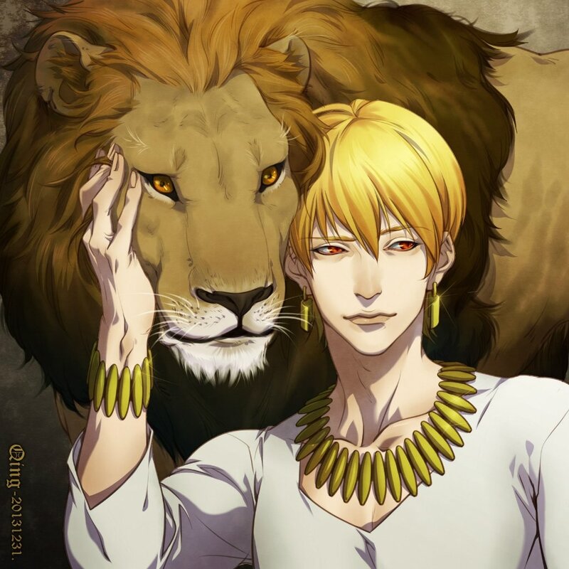 Blonde Man with Lion