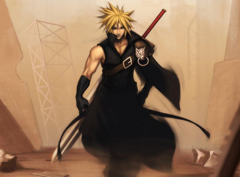 Blonde Man with Sword — Black