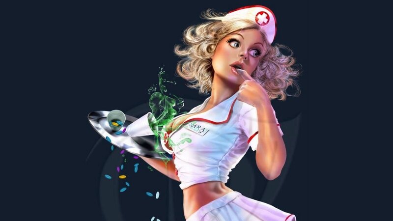 Blonde Nurse Holding Tray