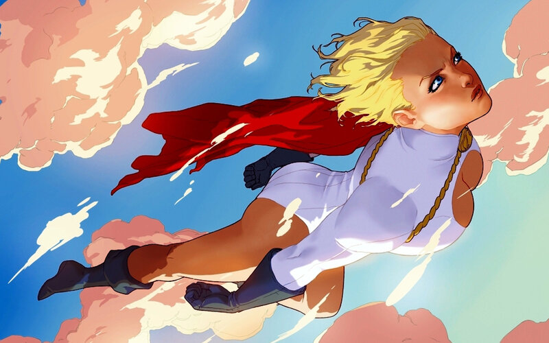 Blonde Superhero Flying