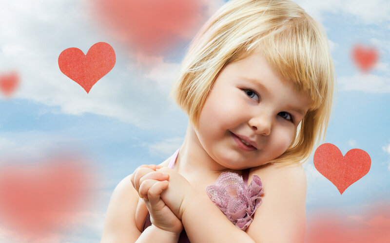 Blonde Toddler Girl — Blue