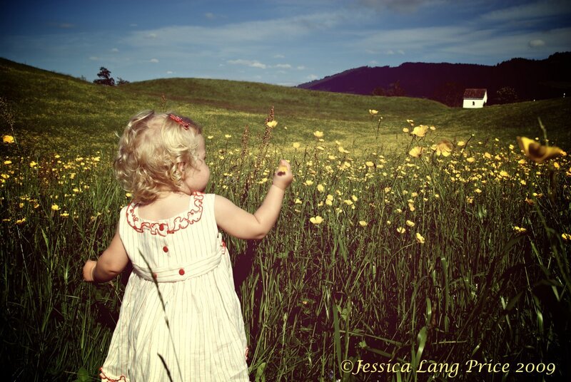 Blonde Toddler in Field