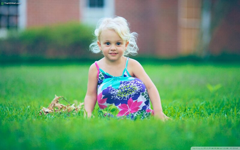 Blonde Toddler in Grass