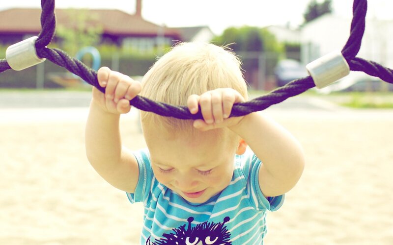 Blonde Toddler on Rope