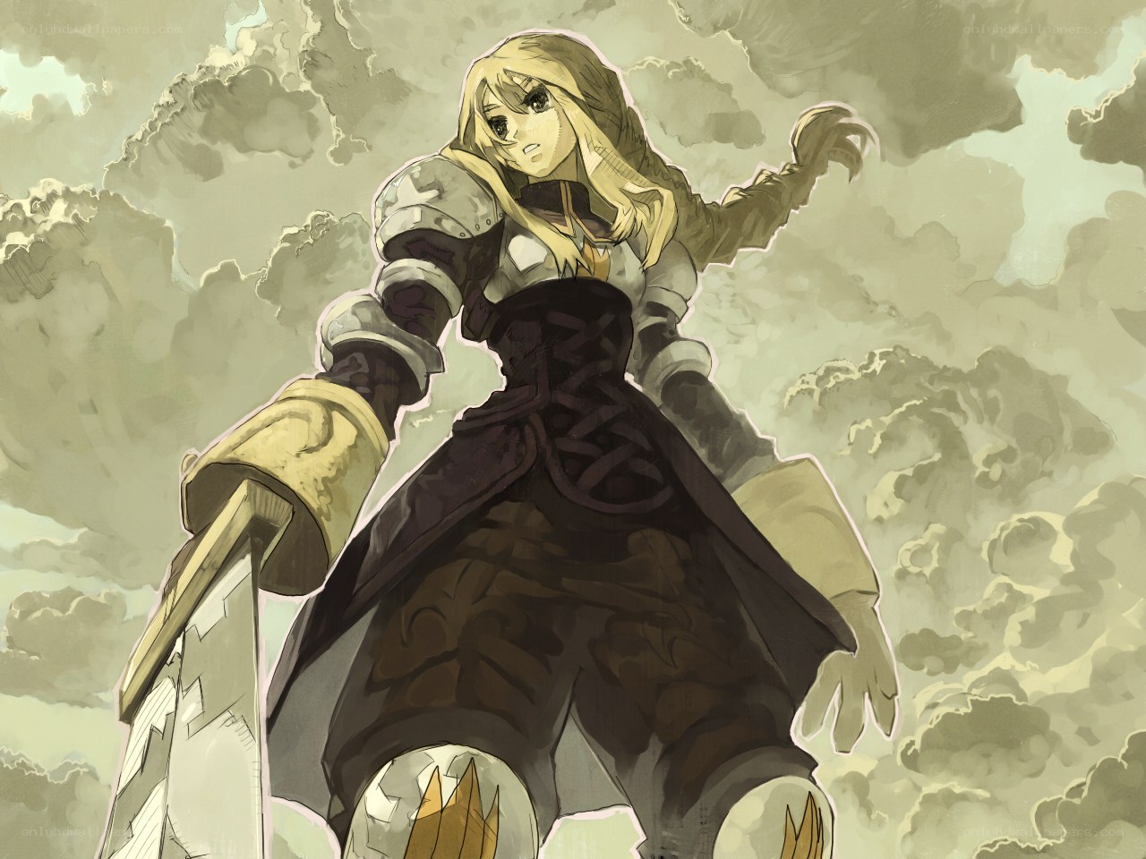 Blonde warrior in armor
