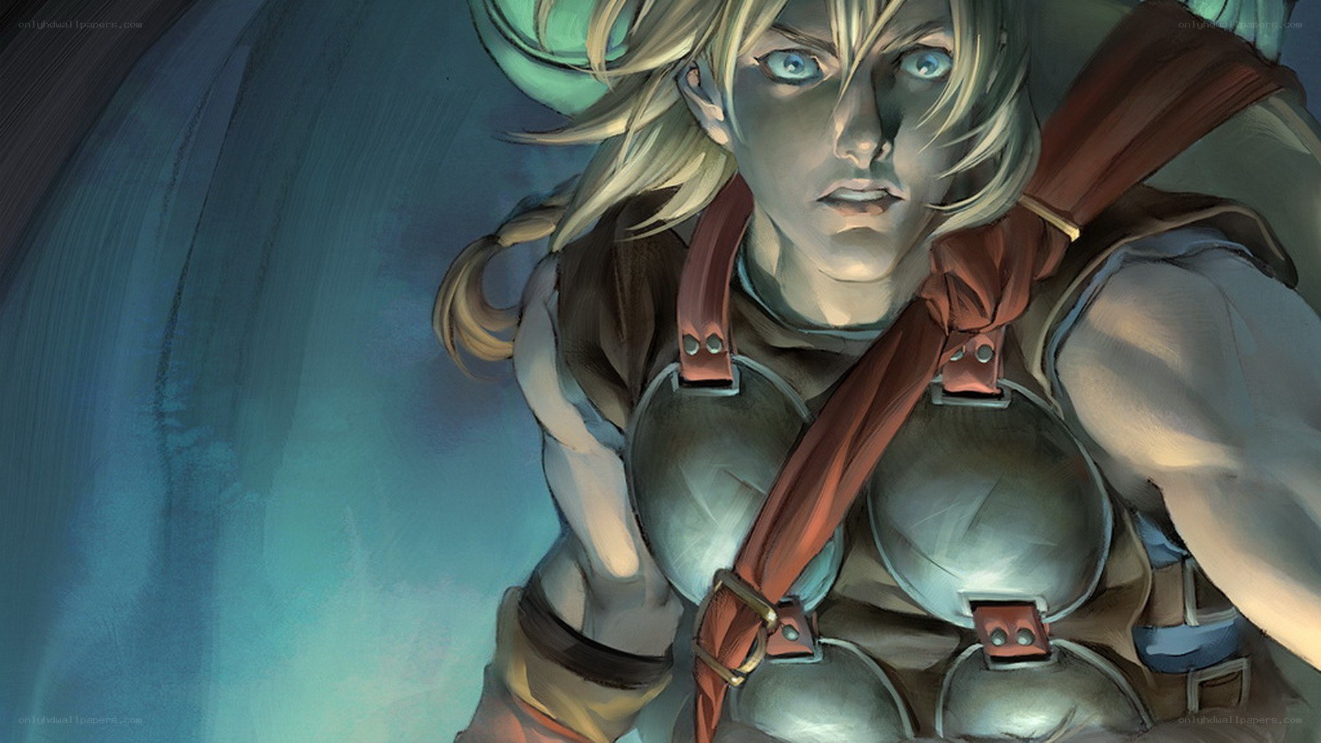 blonde warrior in armor