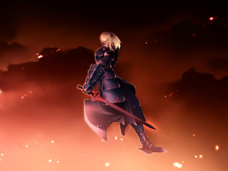 Blonde Warrior in Armor — Red