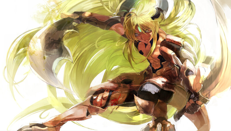 Blonde Warrior in Armor — Yellow