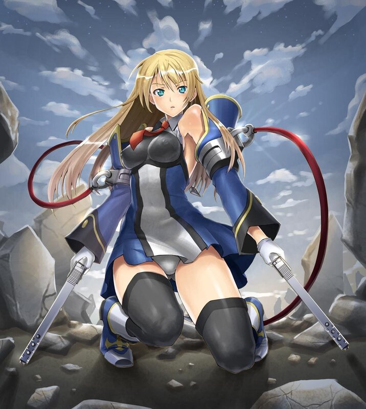 Blonde warrior in blue armor