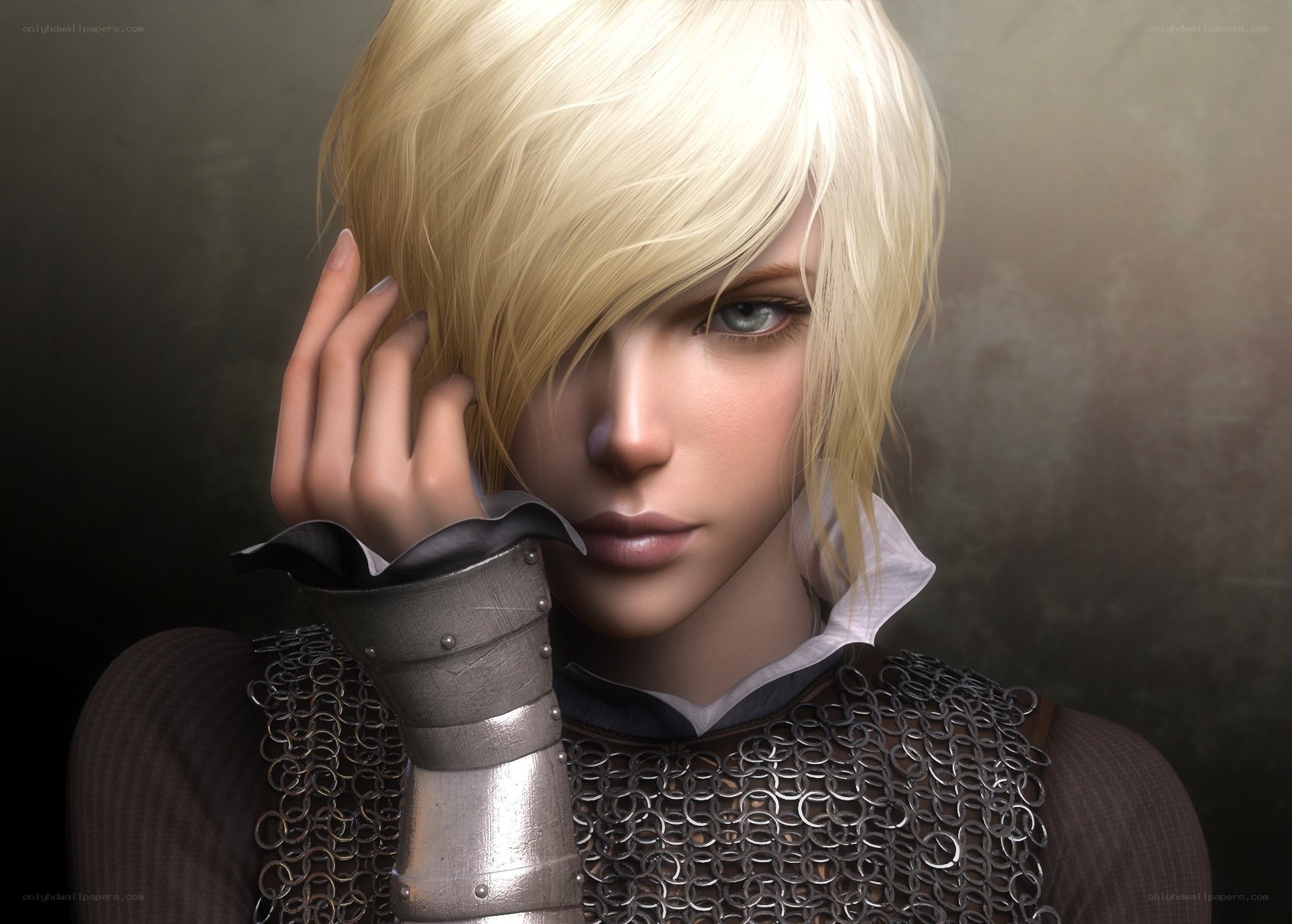 Blonde warrior in chainmail