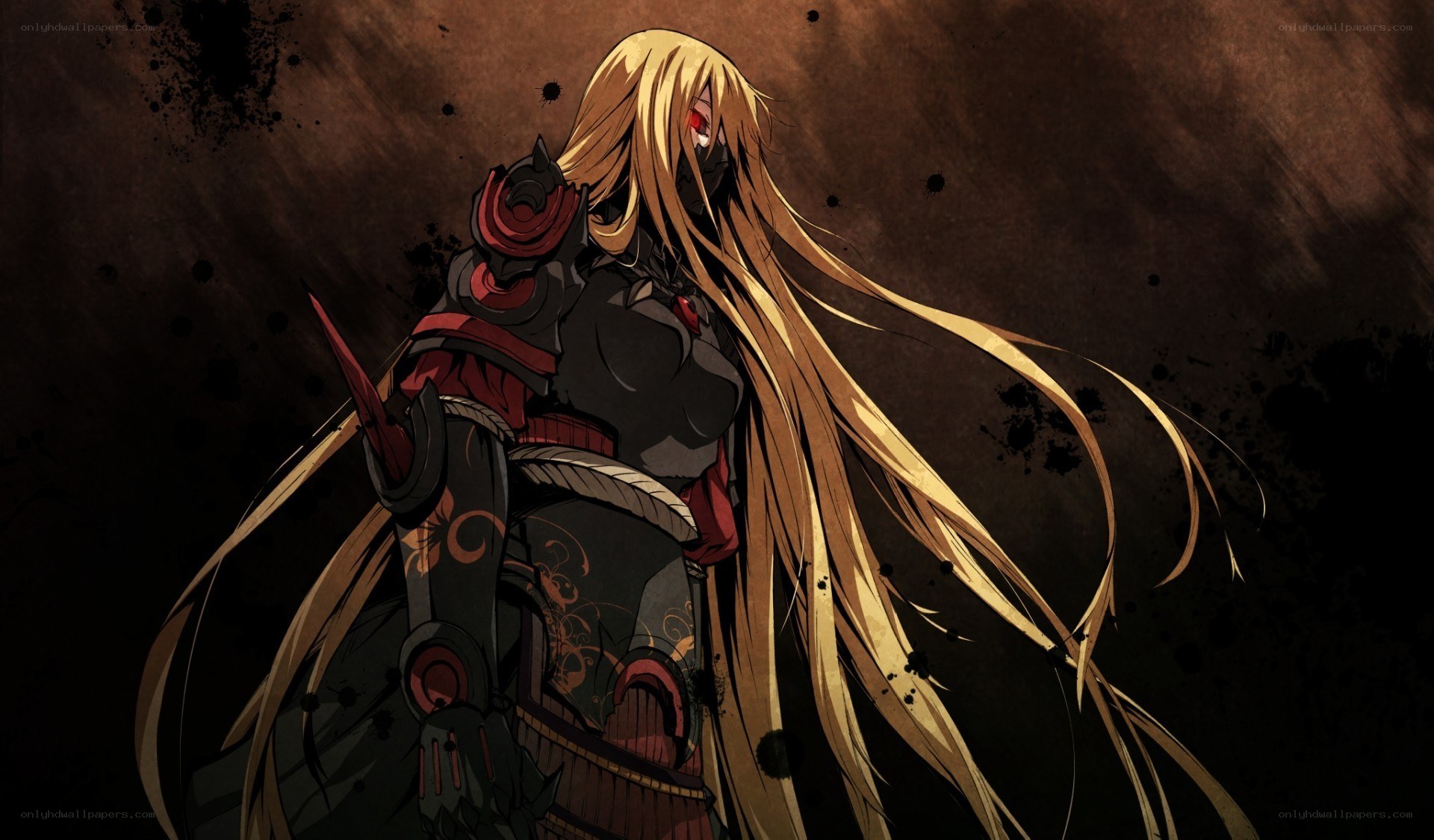 blonde warrior in dark armor