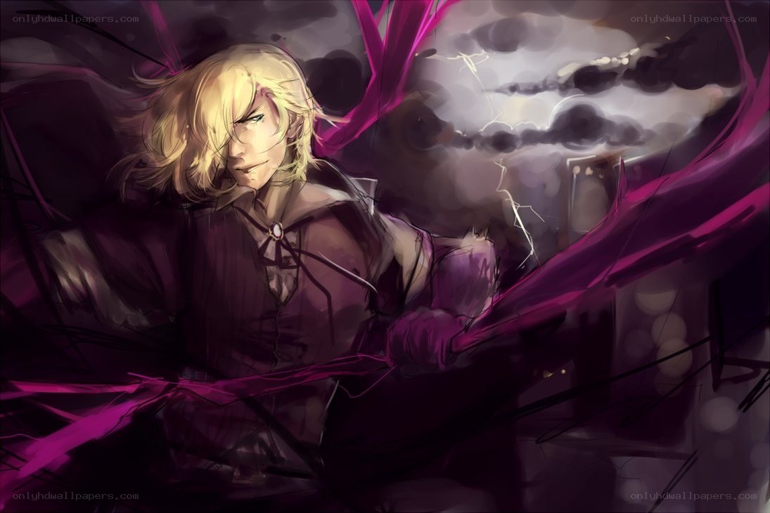 Blonde warrior in dark cloak