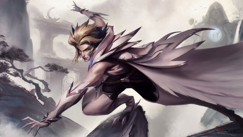 Blonde Warrior in Motion — Gray