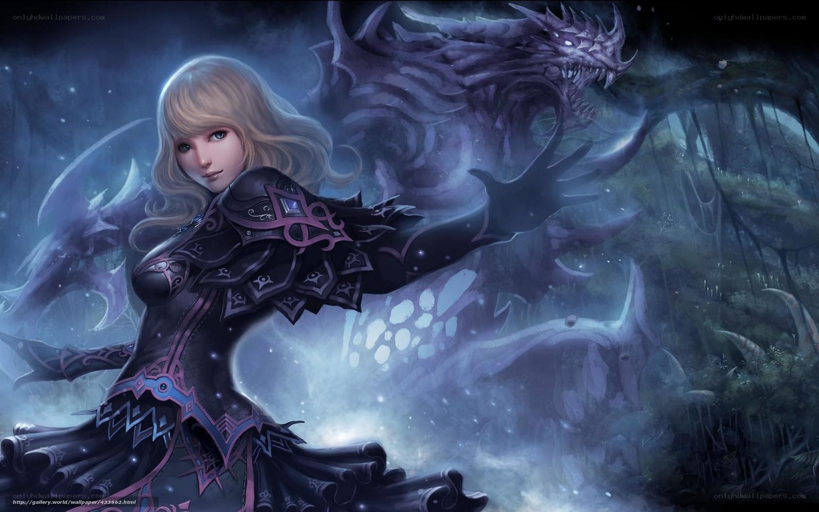 Blonde warrior with dragon