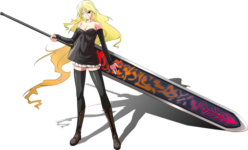 blonde warrior with giant sword