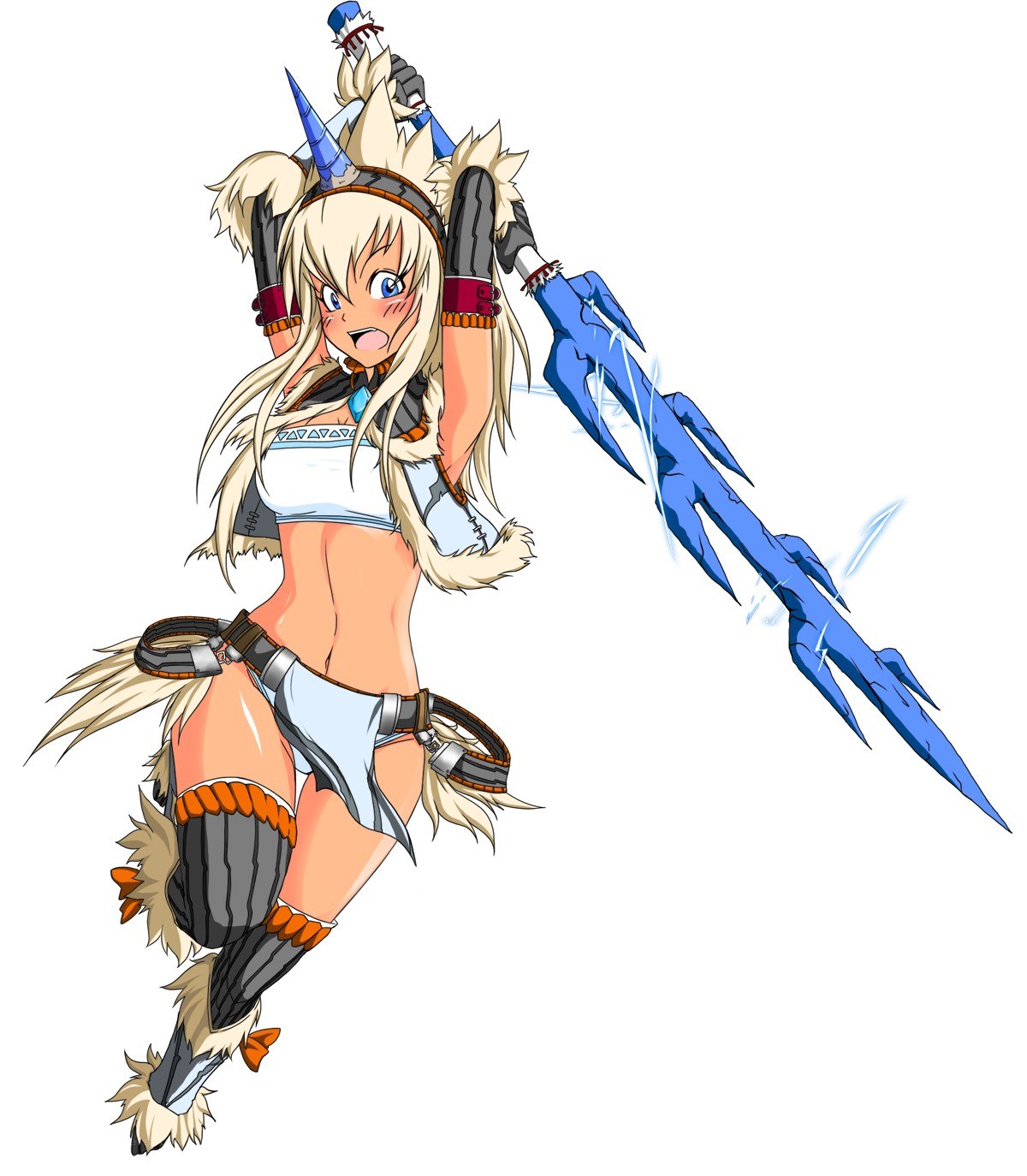 blonde warrior with ice sword