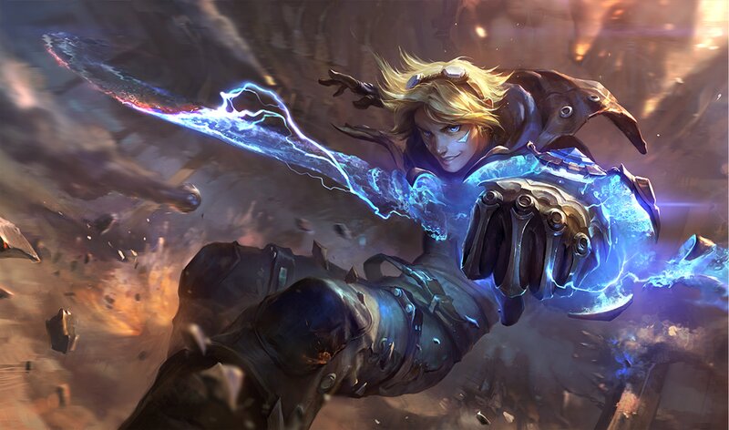 Blonde Warrior with Lightning Sword