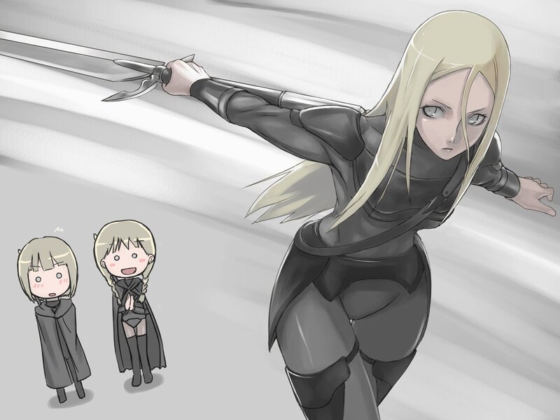 Blonde warrior with spear