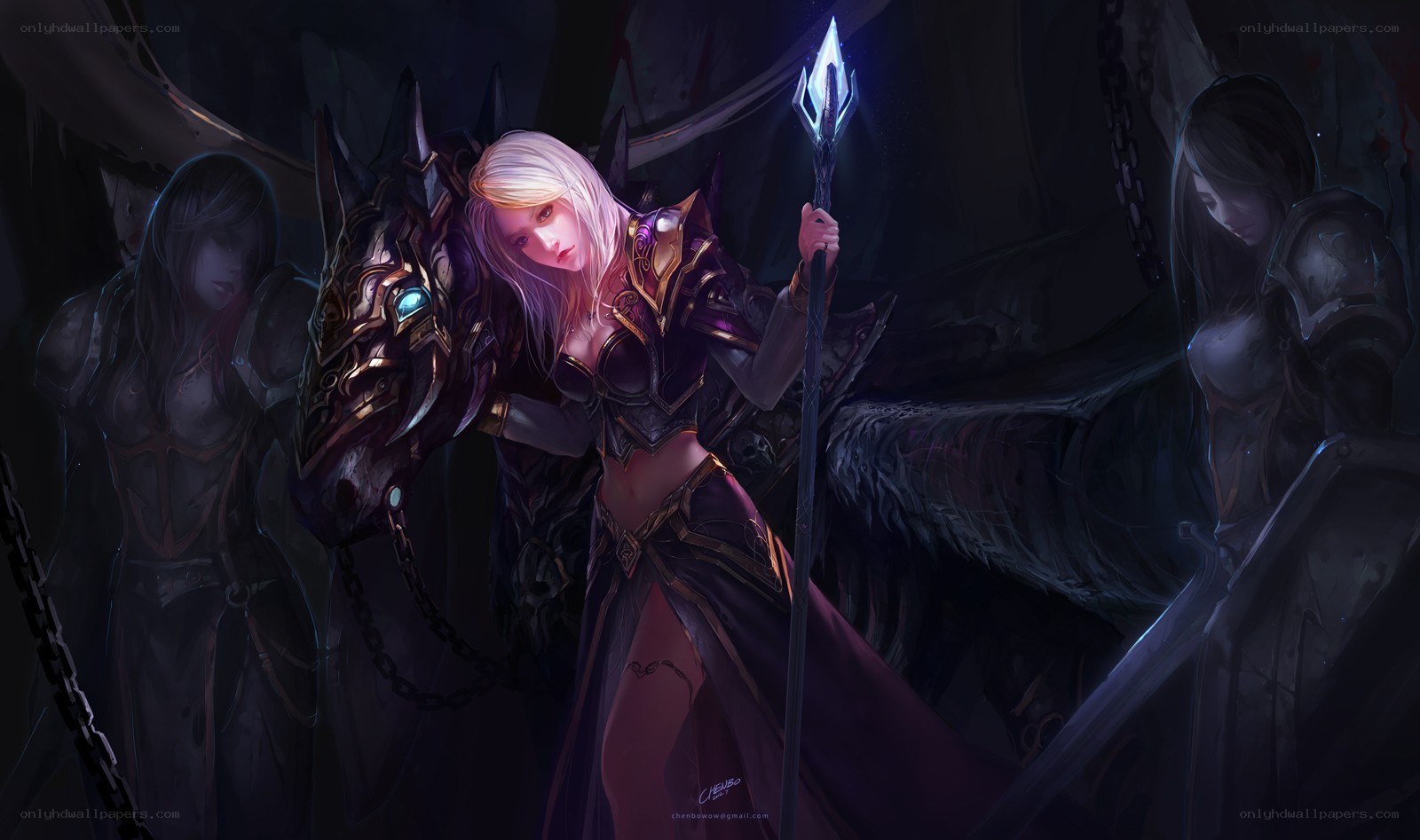 Blonde warrior with staff
