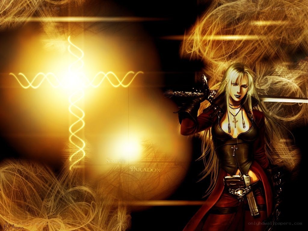 Blonde warrior with sword