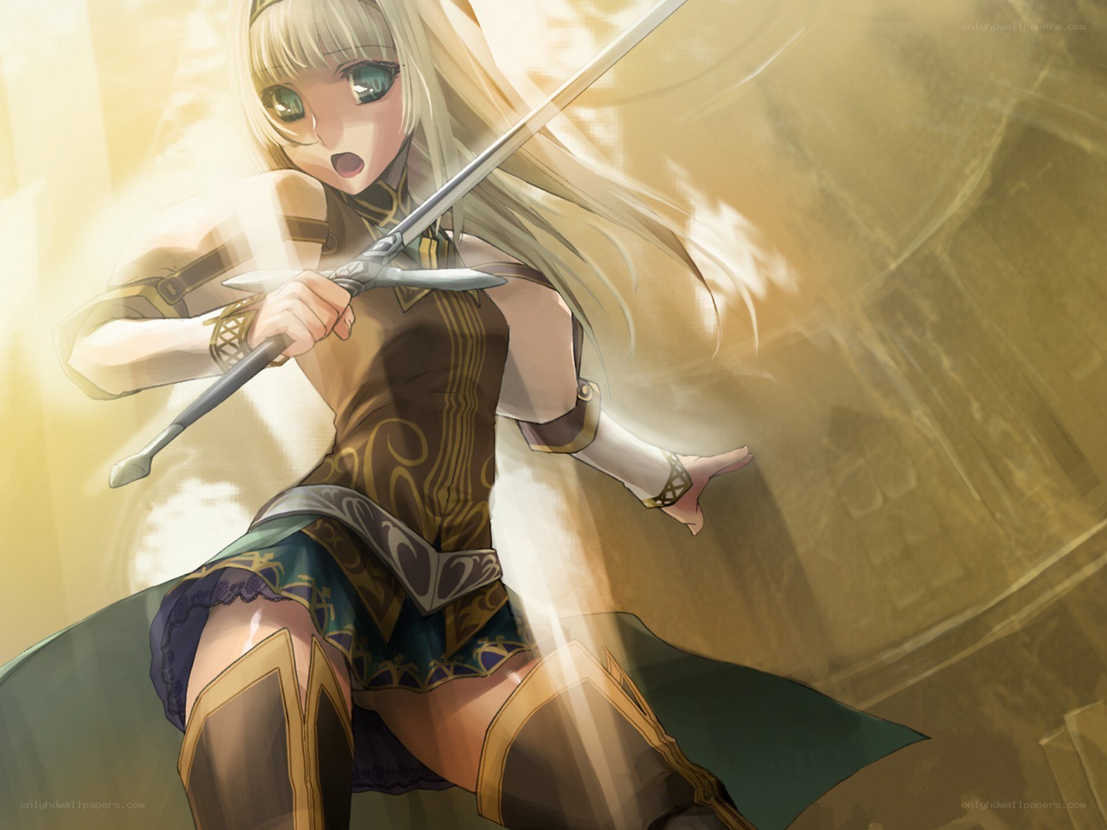 Blonde warrior with sword