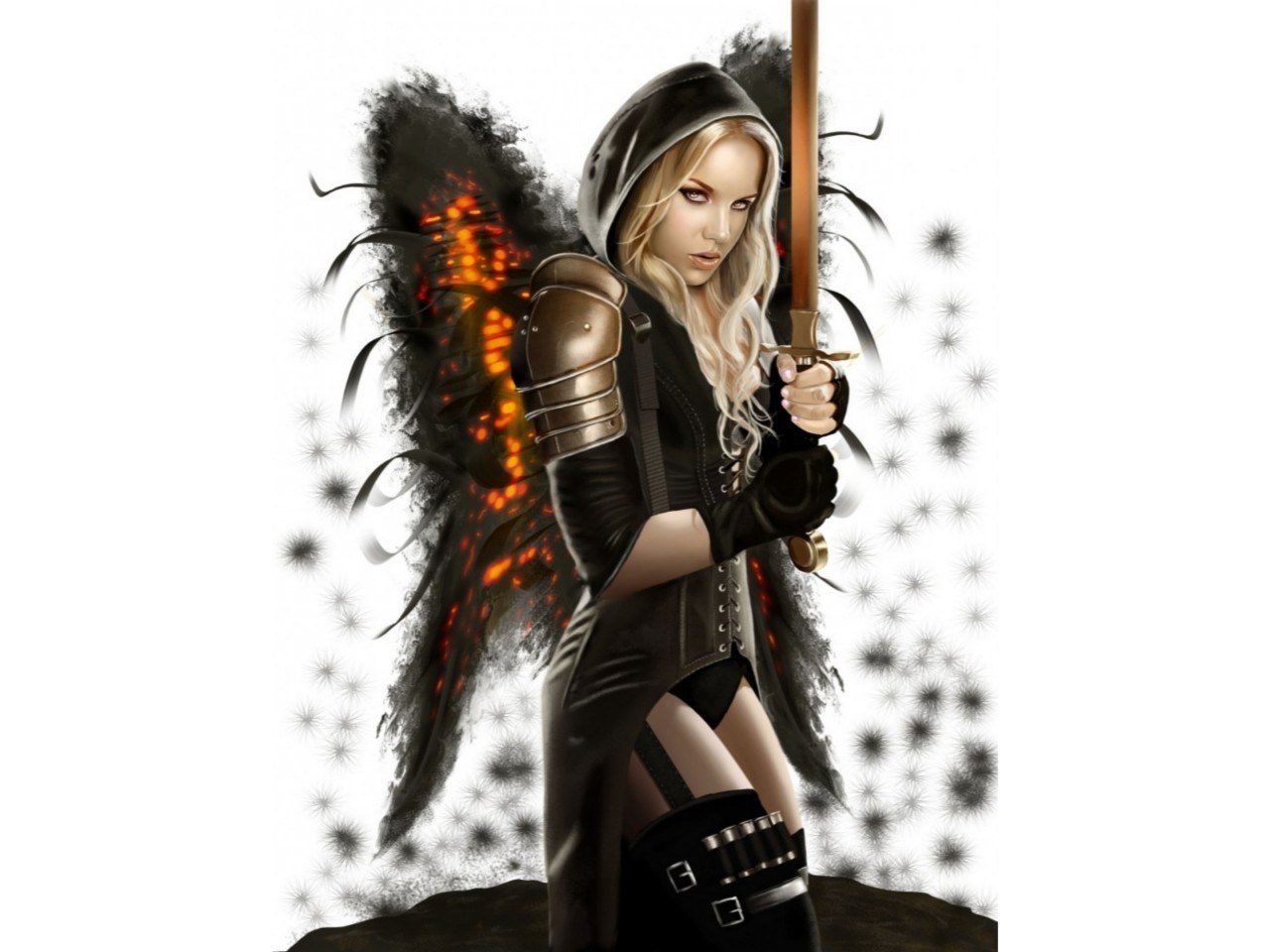 Blonde warrior with sword