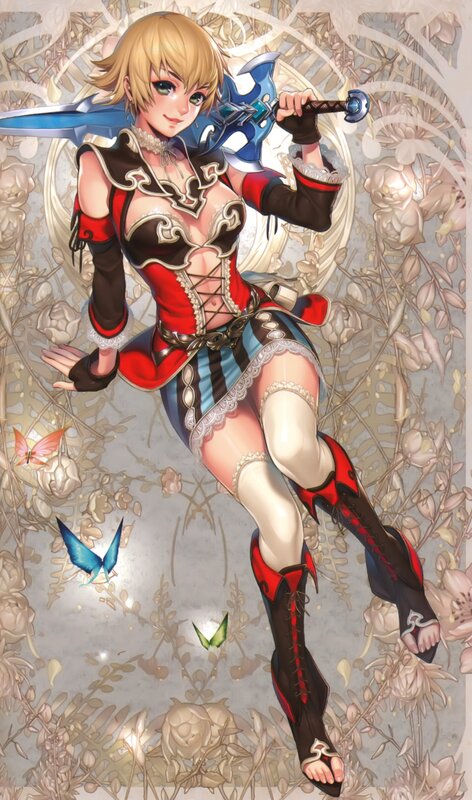 Blonde warrior with sword