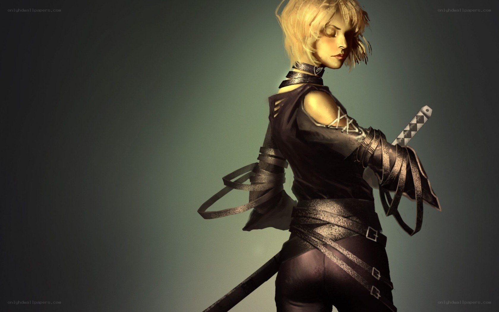 Blonde warrior with sword