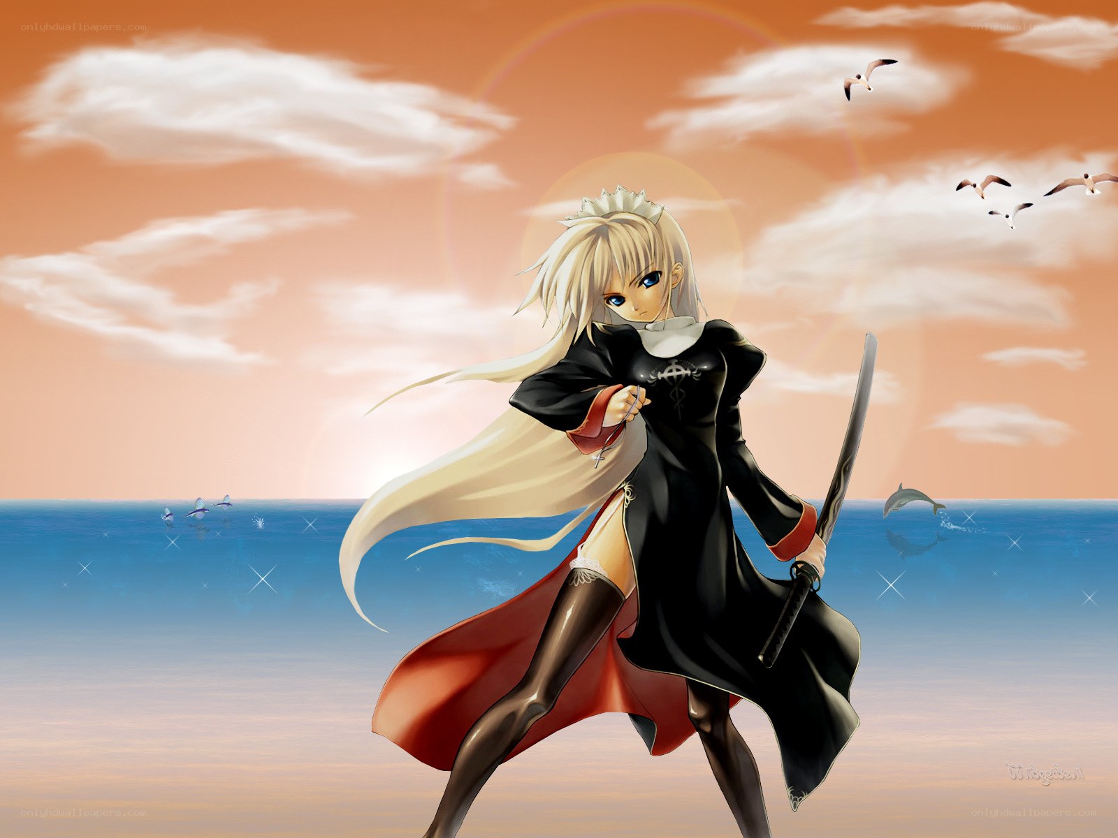 Blonde warrior with sword