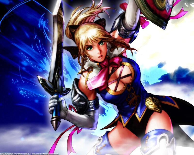 Blonde warrior with sword