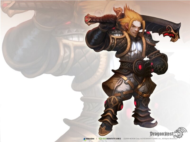 Blonde Warrior with Sword — Brown