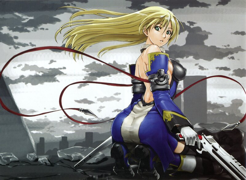 Blonde warrior with whip
