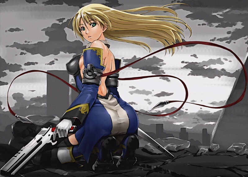blonde warrior with whip