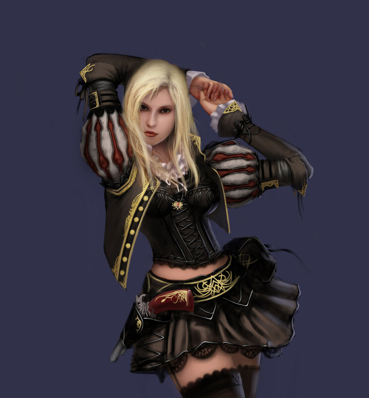 Blonde warrior woman