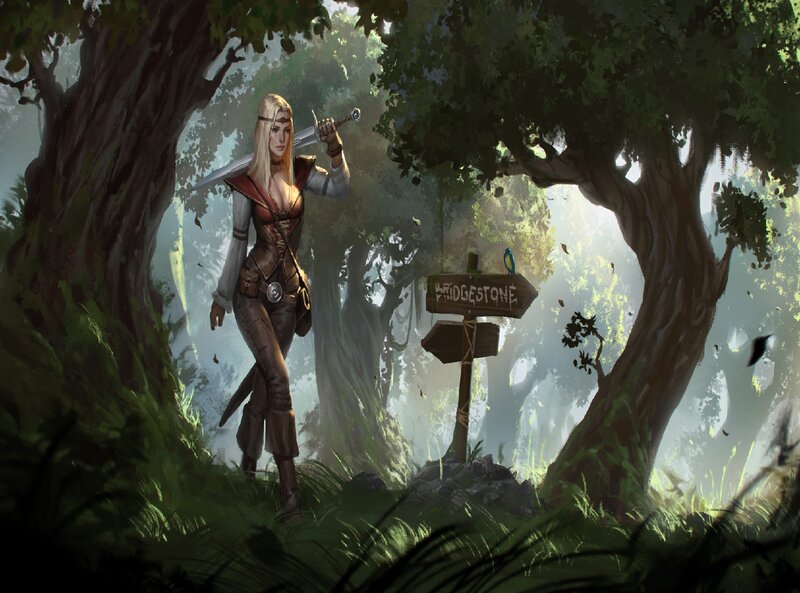 Blonde Warrior Woman — Green, Dramatic, Morning
