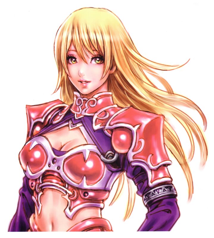 Blonde warrior woman in armor