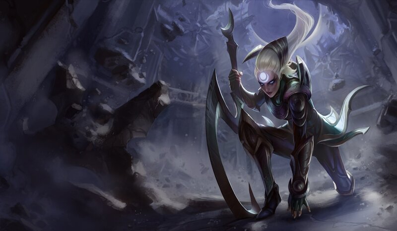 Blonde Warrior Woman — Purple, Dramatic, Night
