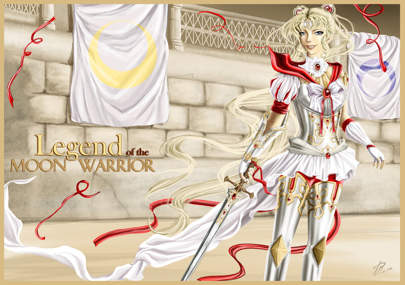 Blonde Warrior Woman — White, Dramatic, Digital Art